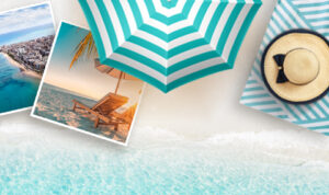 Conceito visual de praia e guarda-sol da Promoção Seu Verão Vale Muito da L'Oréal Paris por Just Trade Marketing