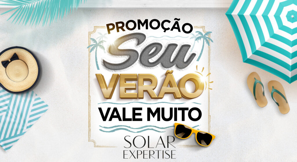 Logo da Promoção Seu Verão Vale Muito Solar Expertise da L'Oréal Paris em fita decorativa de praia com guarda-sol e chapéu